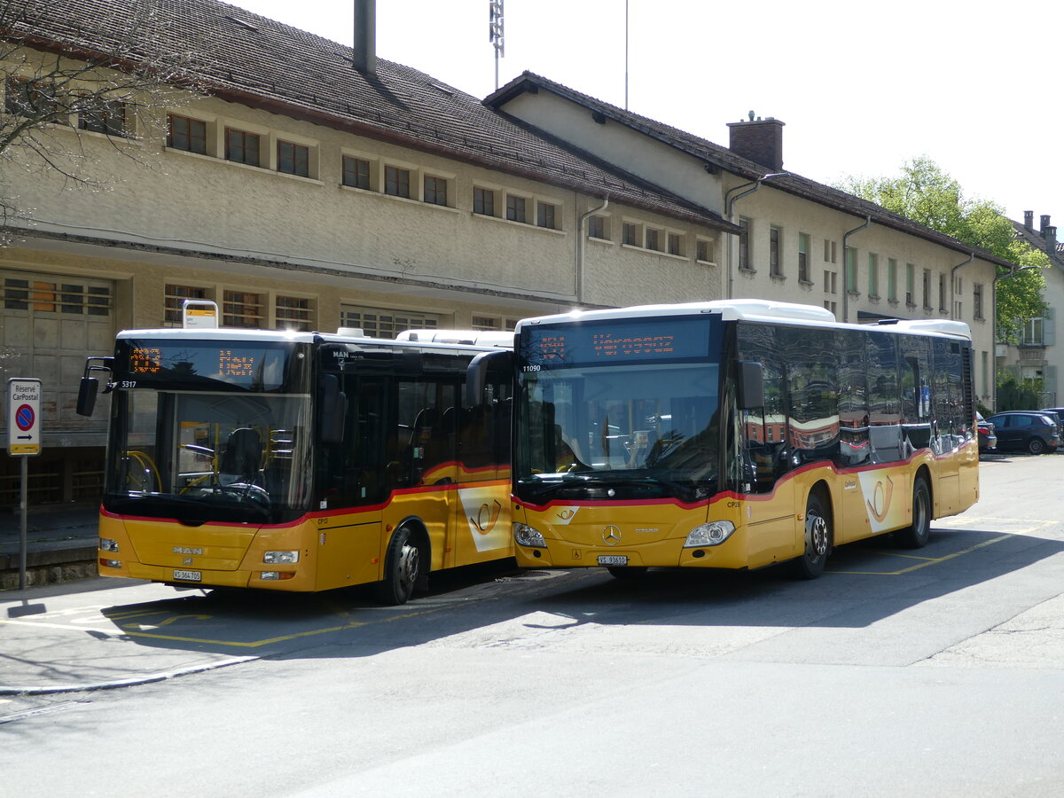 (234'565) - TPC Aigle - Nr. CP28/VS 93'610 - Mercedes am 15. April 2022 beim Bahnhof St-Maurice