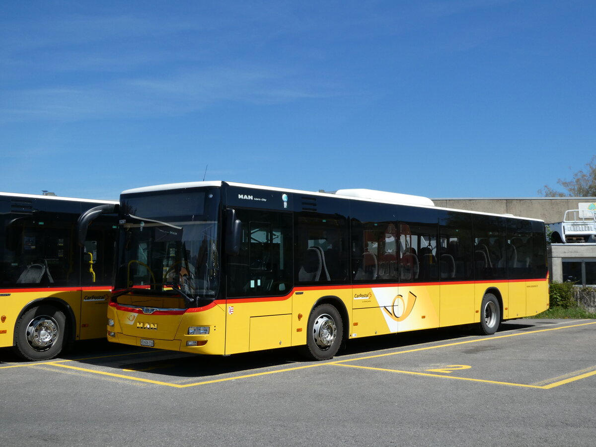 (234'758) - CarPostal Ouest - VD 606'116 - MAN (ex JU 51'279; ex Nr. 13) am 18. April 2022 in Yverdon, Garage