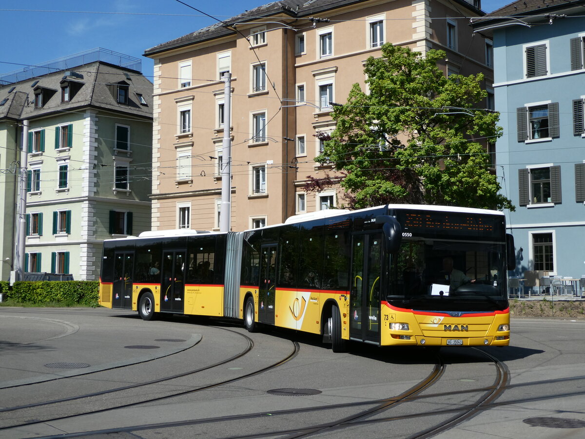 (235'070) - Steffen, Remetschwil - Nr. 73/AG 35'043 - MAN am 2. Mai 2022 beim Bahnhof Z�rich-Wiedikon