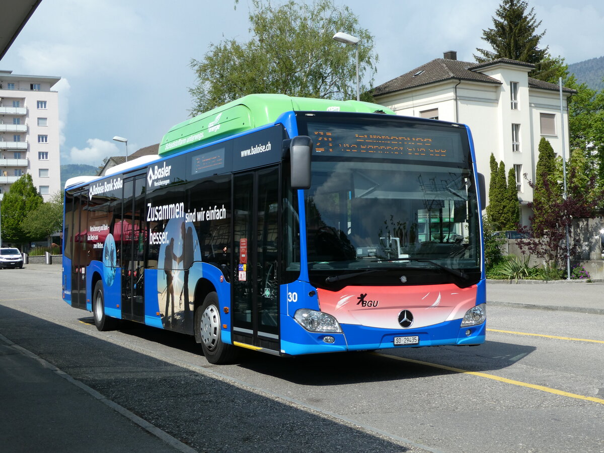 (235'133) - BGU Grenchen - Nr. 30/SO 29'435 - Mercedes am 4. Mai 2022 beim Bahnhof Grenchen S�d