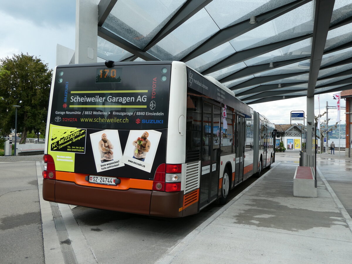 (235'171) - Bamert, Wollerau - SZ 24'744 - MAN (ex Vorf�hrfahrzeug) am 4. Mai 2022 beim Bahnhof Richterswil