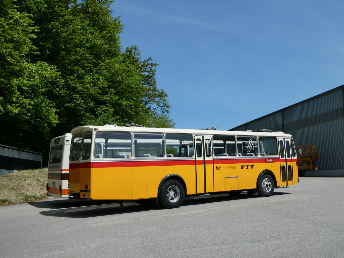 (235'638) - Gast, Reutigen - BE 113'160 - Saurer/T�scher (ex HPTrans, Thusis; ex Mauerhofer, Worb; ex Erni, Schupfart Nr. 3; ex P 24'636) am 15. Mai 2022 in Burgdorf, �kihof Ziegelgut