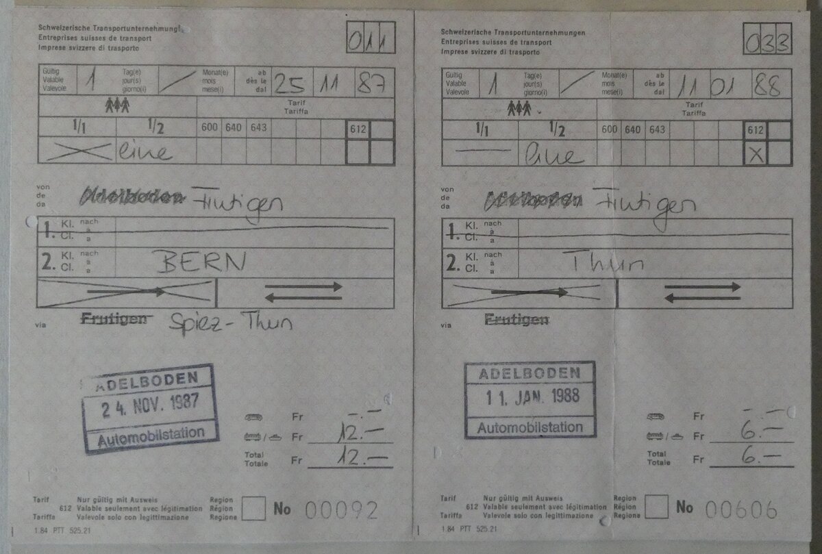 (235'726) - AFA-Einzelbillette am 16. Mai 2022 in Thun