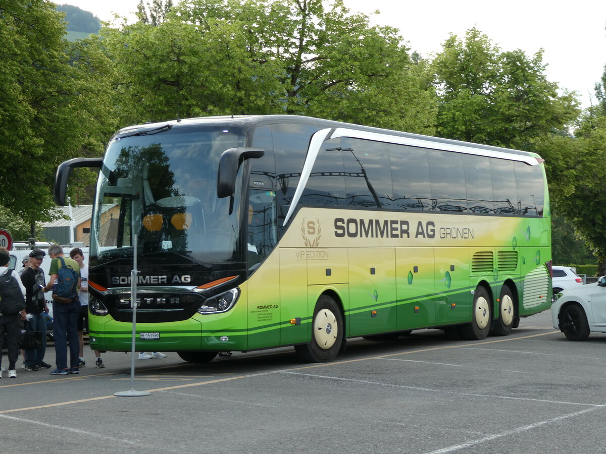 (235'746) - Sommer, Gr�nen - BE 153'590 - Setra am 19. Mai 2022 in Thun, CarTerminal