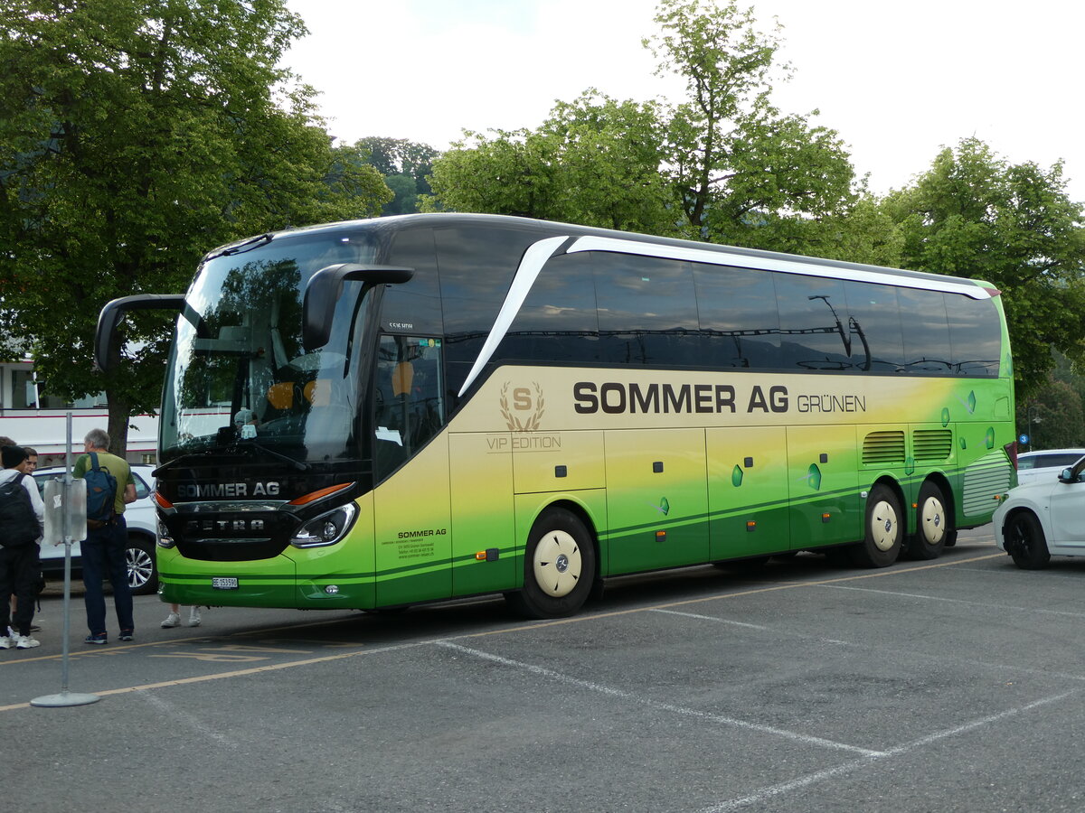 (235'747) - Sommer, Gr�nen - BE 153'590 - Setra am 19. Mai 2022 in Thun, CarTerminal