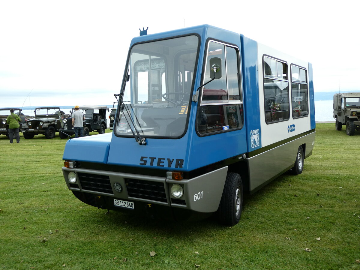 (235'960) - Hanselmann, Landquart - Nr. 601/GR 112'640 - Steyr (ex Kamm, Z�rich; ex Pfister, Z�rich; ex VBZ Z�rich Nr. 691; ex VBZ Z�rich Nr. 601; ex VBSG St. Gallen Nr. 204) am 21. Mai 2022 in Arbon, Arbon Classics