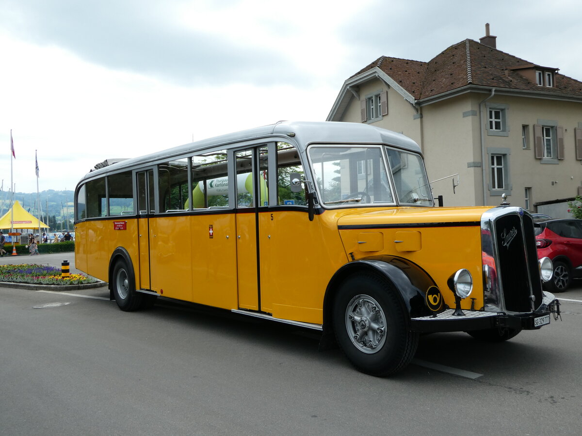 (236'076) - Baumgartner, Horn - Nr. 5/SG 329'777 - Saurer/T�scher (ex Stutz, Oberlunkhofen; ex Stutz, Oberlunkhofen Nr. 1; ex Dubs, Stallikon Nr. 1) am 21. Mai 2022 in Arbon, Arbon Classics