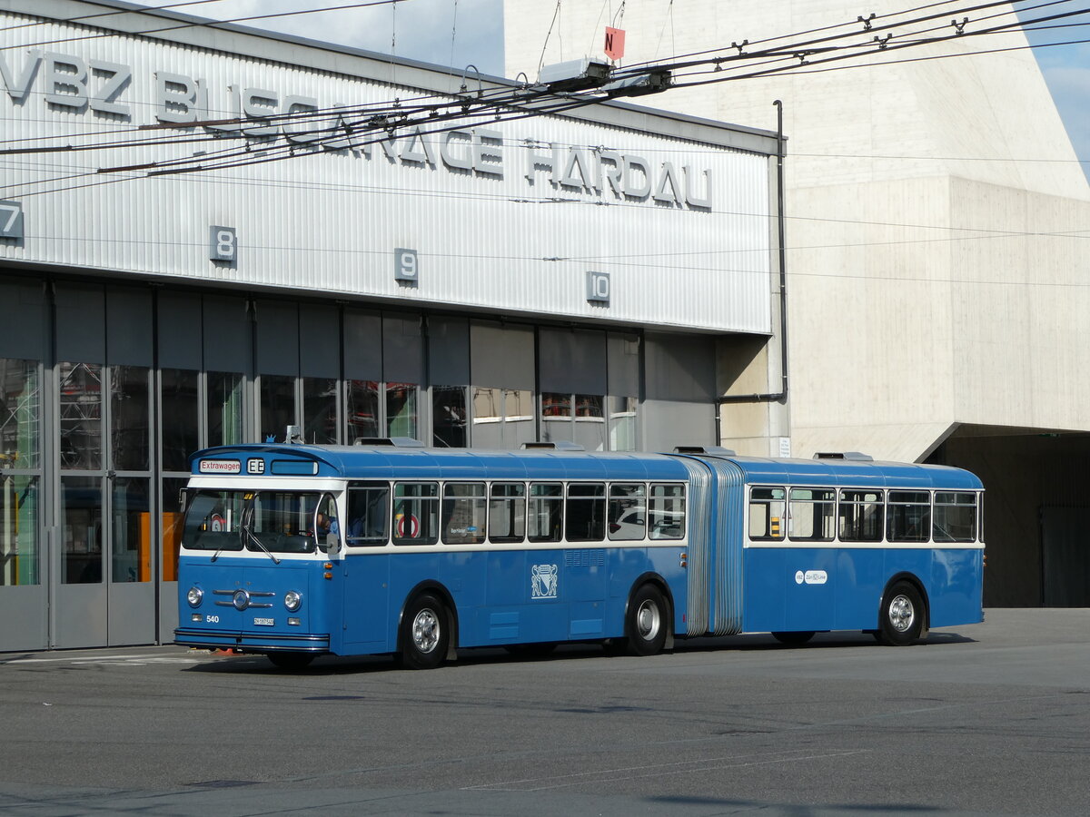 (236'358) - VBZ Z�rich (TMZ) - Nr. 540/ZH 187'540 - Saurer/Saurer (ex Nr. 7540; ex Nr. 540) am 28. Mai 2022 in Z�rich, Garage Hardau