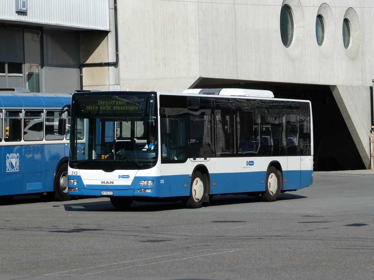 (236'362) - VBZ Z�rich - Nr. 313/ZH 702'313 - MAN am 28. Mai 2022 in Z�rich, Garage Hardau