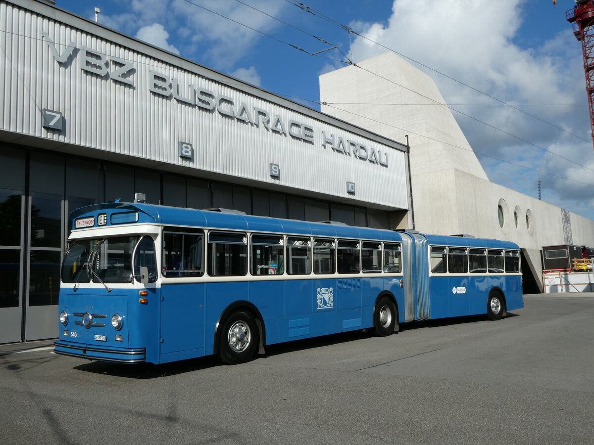 (236'367) - VBZ Z�rich (TMZ) - Nr. 540/ZH 187'540 - Saurer/Saurer (ex Nr. 7540; ex Nr. 540) am 28. Mai 2022 in Z�rich, Garage Hardau