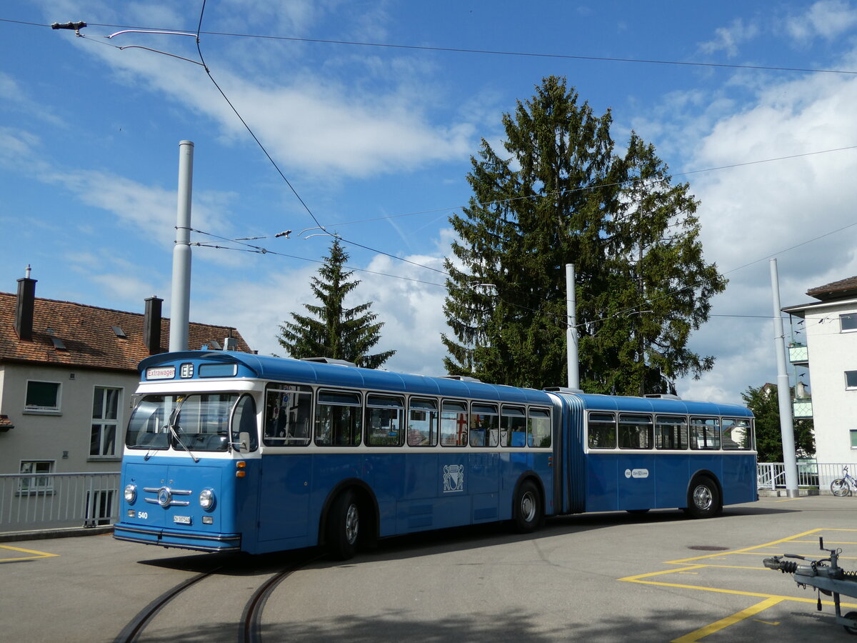 (236'383) - VBZ Z�rich (TMZ) - Nr. 540/ZH 187'540 - Saurer/Saurer (ex Nr. 7540; ex Nr. 540) am 28. Mai 2022 in Z�rich, Wartau