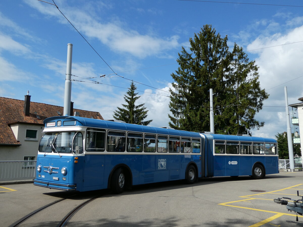 (236'386) - VBZ Z�rich (TMZ) - Nr. 540/ZH 187'540 - Saurer/Saurer (ex Nr. 7540; ex Nr. 540) am 28. Mai 2022 in Z�rich, Wartau