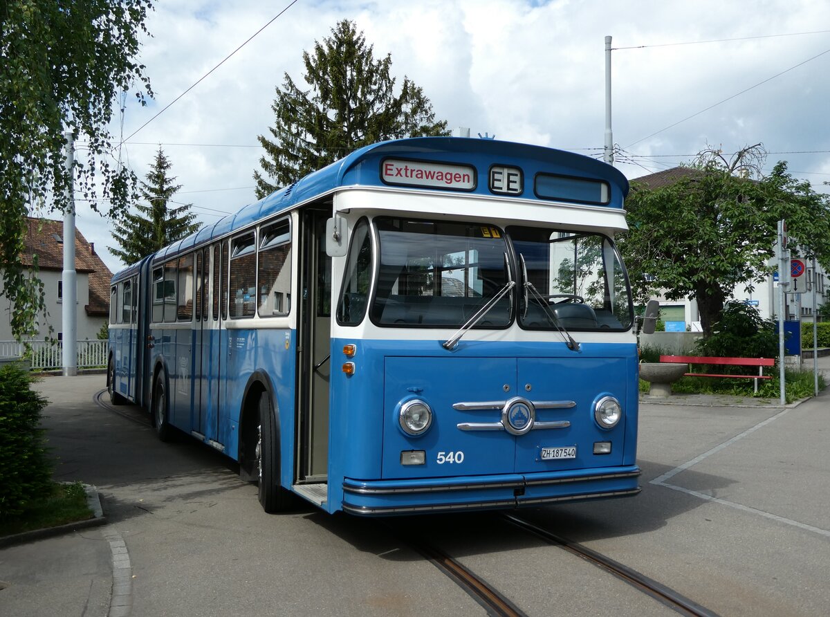 (236'391) - VBZ Z�rich (TMZ) - Nr. 540/ZH 187'540 - Saurer/Saurer (ex Nr. 7540; ex Nr. 540) am 28. Mai 2022 in Z�rich, Wartau