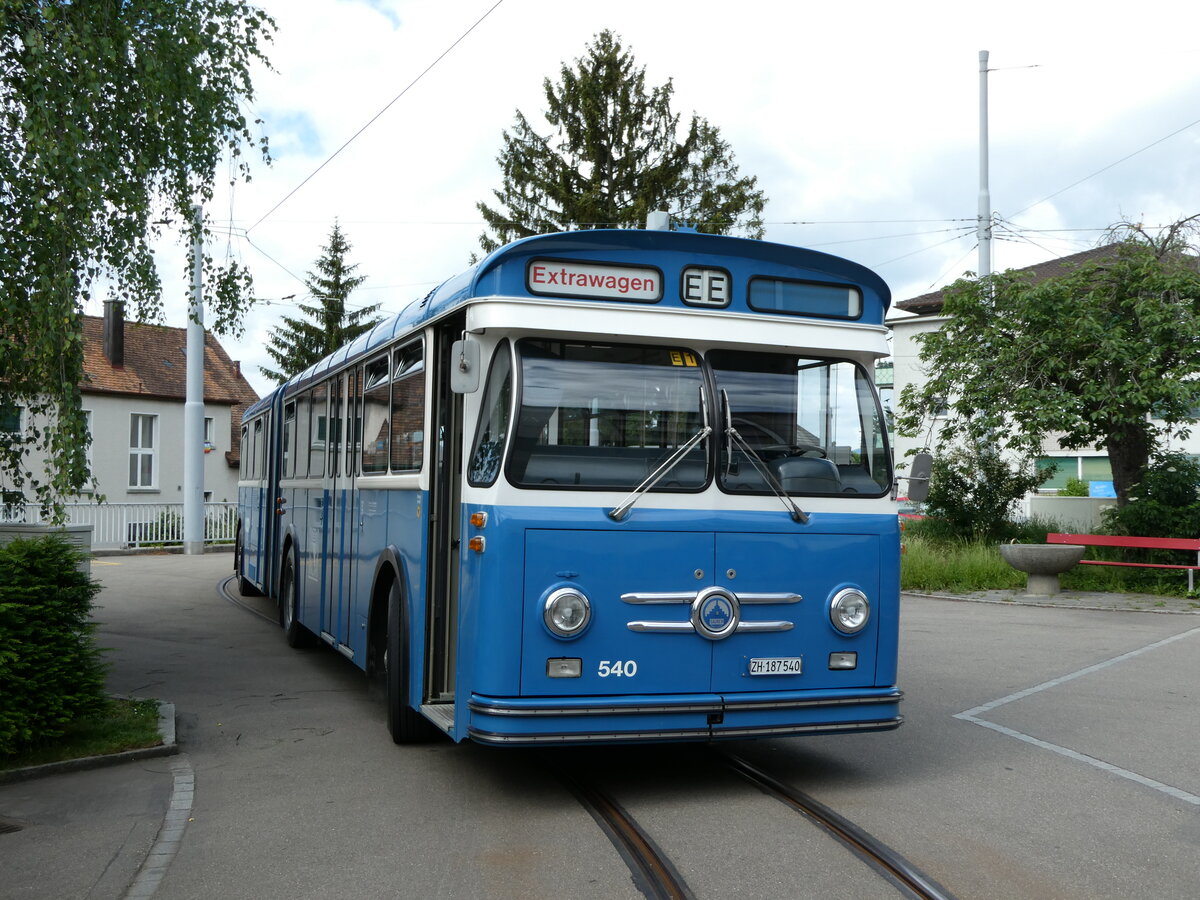 (236'393) - VBZ Z�rich (TMZ) - Nr. 540/ZH 187'540 - Saurer/Saurer (ex Nr. 7540; ex Nr. 540) am 28. Mai 2022 in Z�rich, Wartau