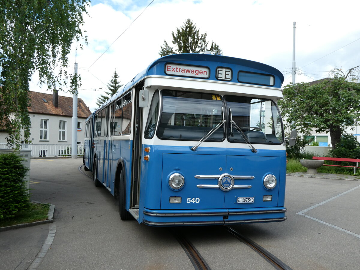 (236'394) - VBZ Z�rich (TMZ) - Nr. 540/ZH 187'540 - Saurer/Saurer (ex Nr. 7540; ex Nr. 540) am 28. Mai 2022 in Z�rich, Wartau