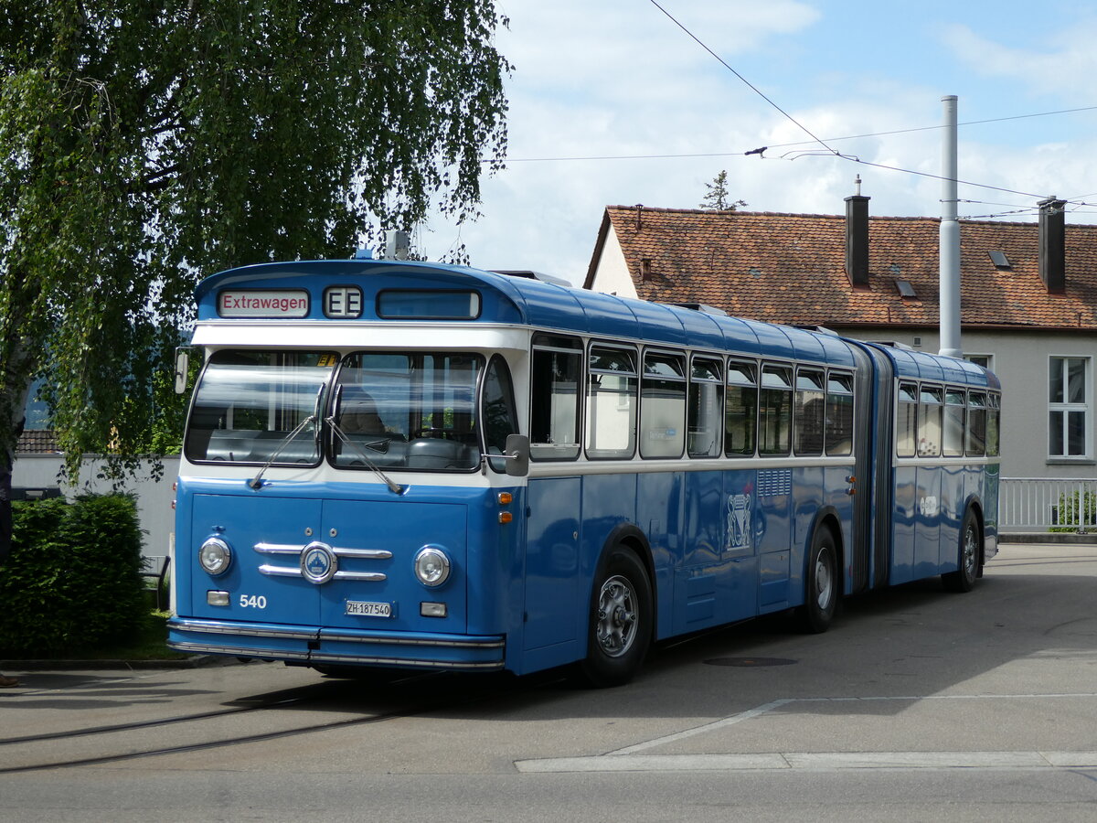(236'399) - VBZ Z�rich (TMZ) - Nr. 540/ZH 187'540 - Saurer/Saurer (ex Nr. 7540; ex Nr. 540) am 28. Mai 2022 in Z�rich, Wartau