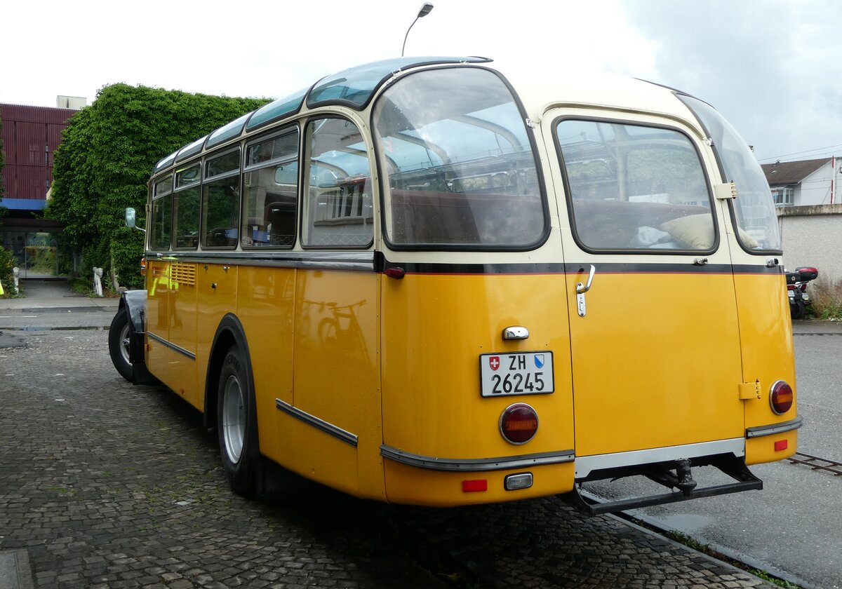 (236'796) - Mosimann, Aesch - ZH 26'245 - Saurer/T�scher (ex diverse Besitzer; ex Fravi, Andeer) am 5. Juni 2022 in Brugg, Bahnpark