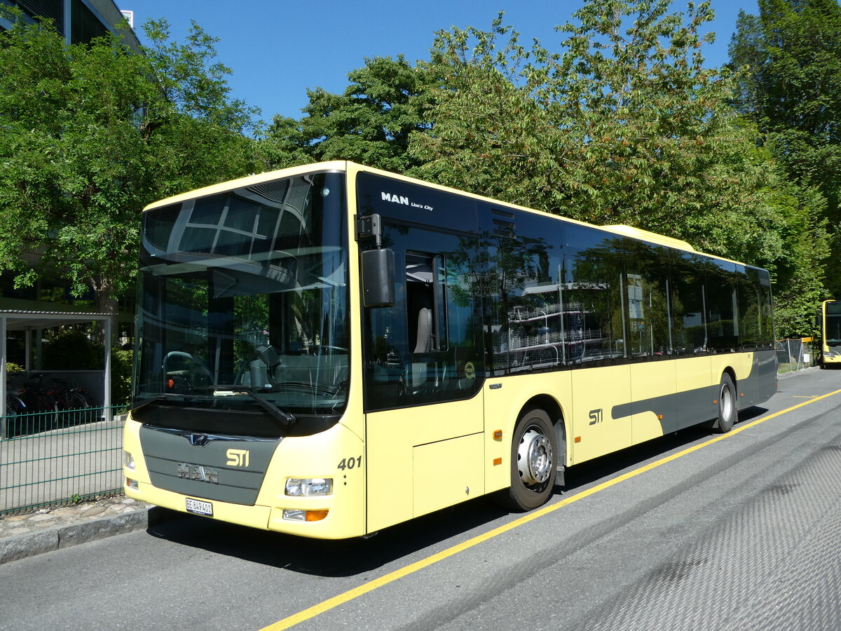 (237'017) - STI Thun - Nr. 401/BE 849'401 - MAN am 11. Juni 2022 bei der Schiffl�ndte Thun