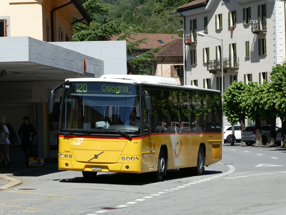 (237'147) - Marchetti, Airolo - Nr. 515/TI 255'318 - Volvo (ex AutoPostale Ticino Nr. 515) am 12. Juni 2022 beim Bahnhof Faido