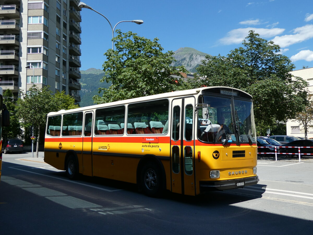 (237'182) - Gaudenz, Andeer - GR 59'391 - Saurer/R&J (ex Mark, Andeer; ex PostAuto Graub�nden; ex P 24'350) am 12. Juni 2022 beim Bahnhof Landquart