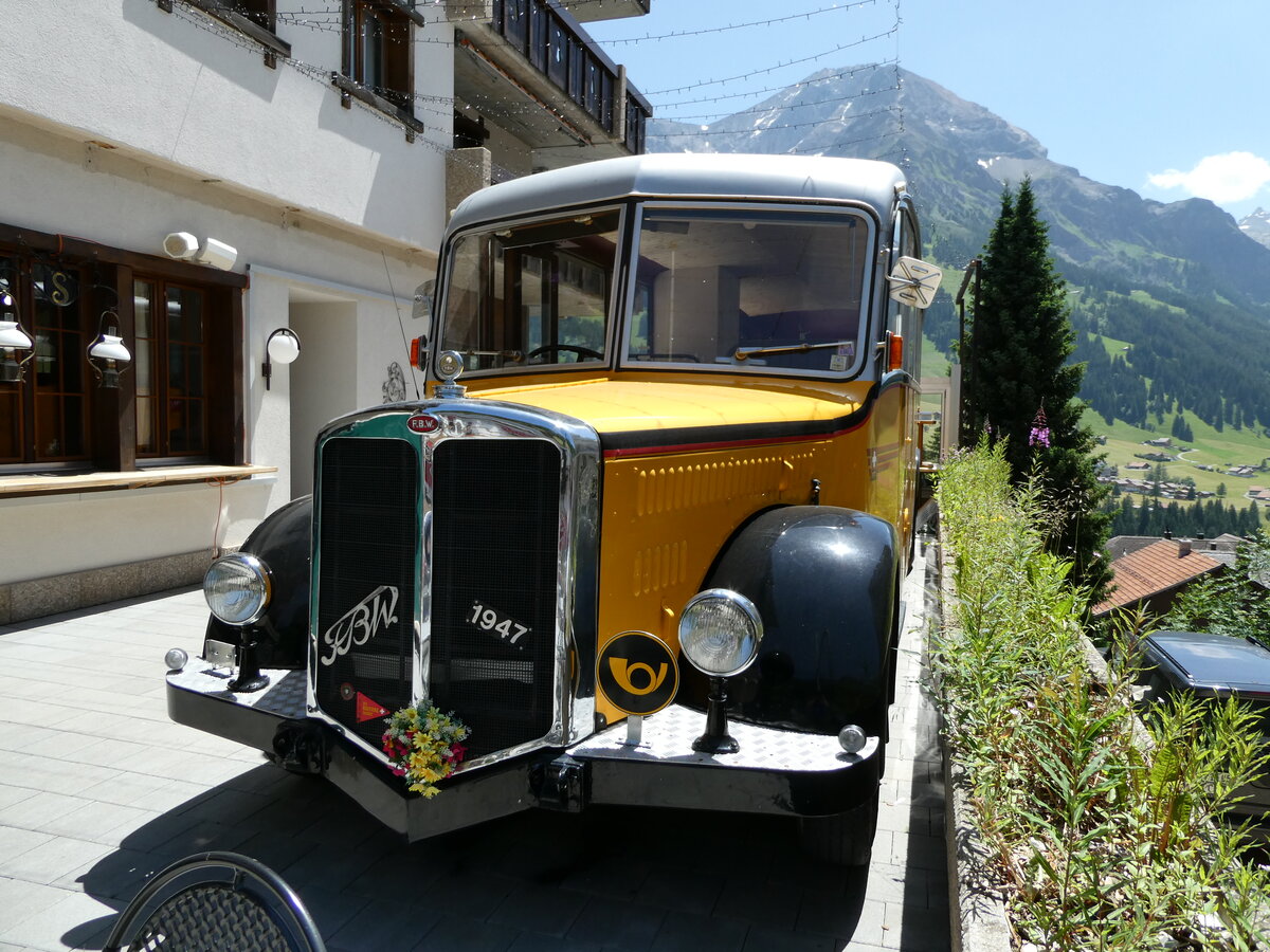 (237'280) - Peter, Luthern Bad - FBW/Gangloff (ex Reusser, Bassersdorf; ex Panel, P�verenges; ex P 24'562; ex P 1351) am 19. Juni 2022 in Adelboden, Hotel Beau Site