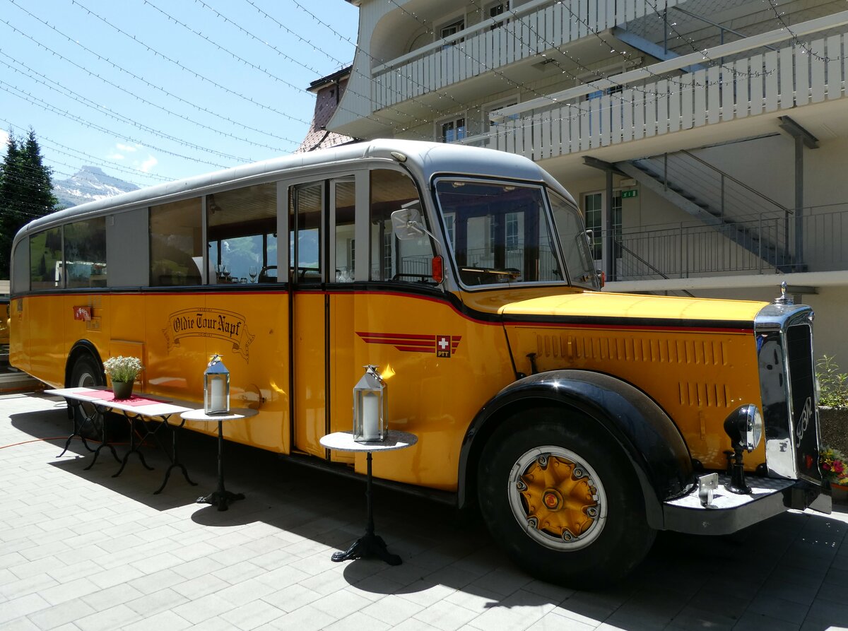 (237'284) - Peter, Luthern Bad - FBW/Gangloff (ex Reusser, Bassersdorf; ex Panel, P�verenges; ex P 24'562; ex P 1351) am 19. Juni 2022 in Adelboden, Hotel Beau Site