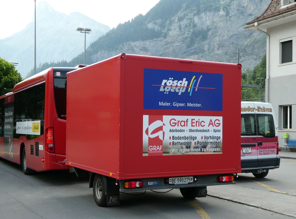 (237'321) - AFA Adelboden - Nr. 69/BE 590'275 - Niederhauser Gep�ckanh�nger am 19. Juni 2022 beim Bahnhof Kandersteg