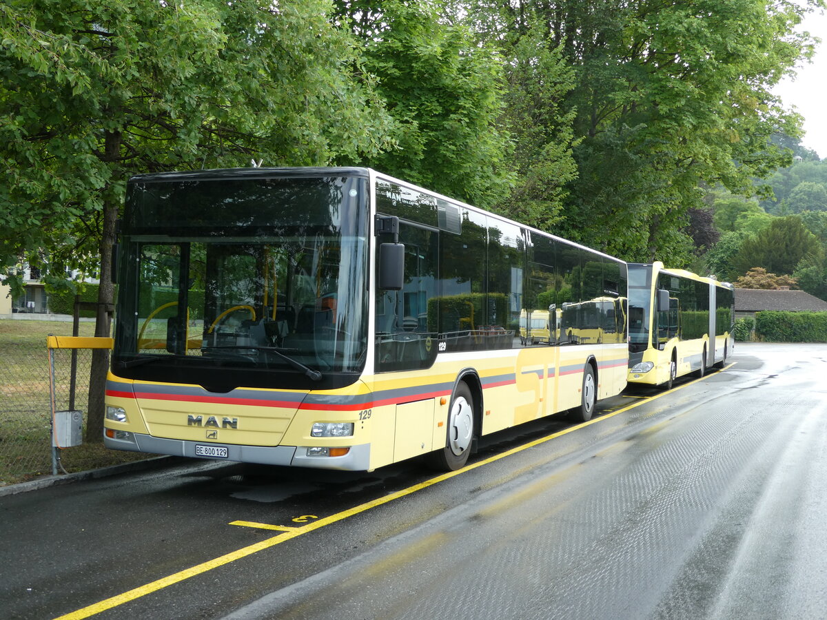(237'351) - STI Thun - Nr. 129/BE 800'129 - MAN am 22. Juni 2022 bei der Schiffl�ndte Thun