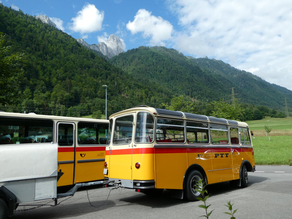 (237'559) - Schmid, Th�rishaus - Nr. 9/BE 26'105 - Saurer/R&J (ex Geiger, Adelboden Nr. 9) am 26. Juni 2022 in Niederstocken, Gasthof zum Stockhorn