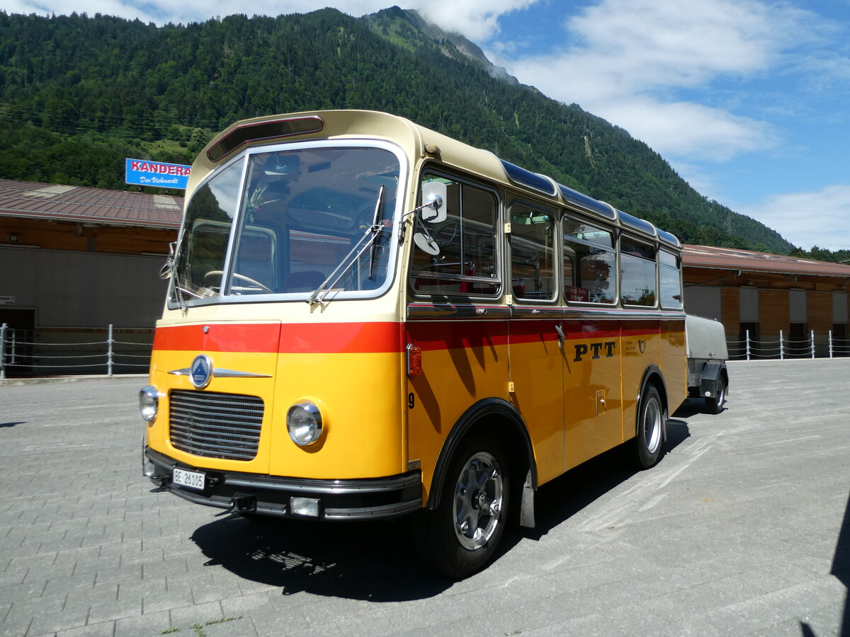 (237'571) - Schmid, Th�rishaus - Nr. 9/BE 26'105 - Saurer/R&J (ex Geiger, Adelboden Nr. 9) am 26. Juni 2022 in M�lenen, Kanderarena