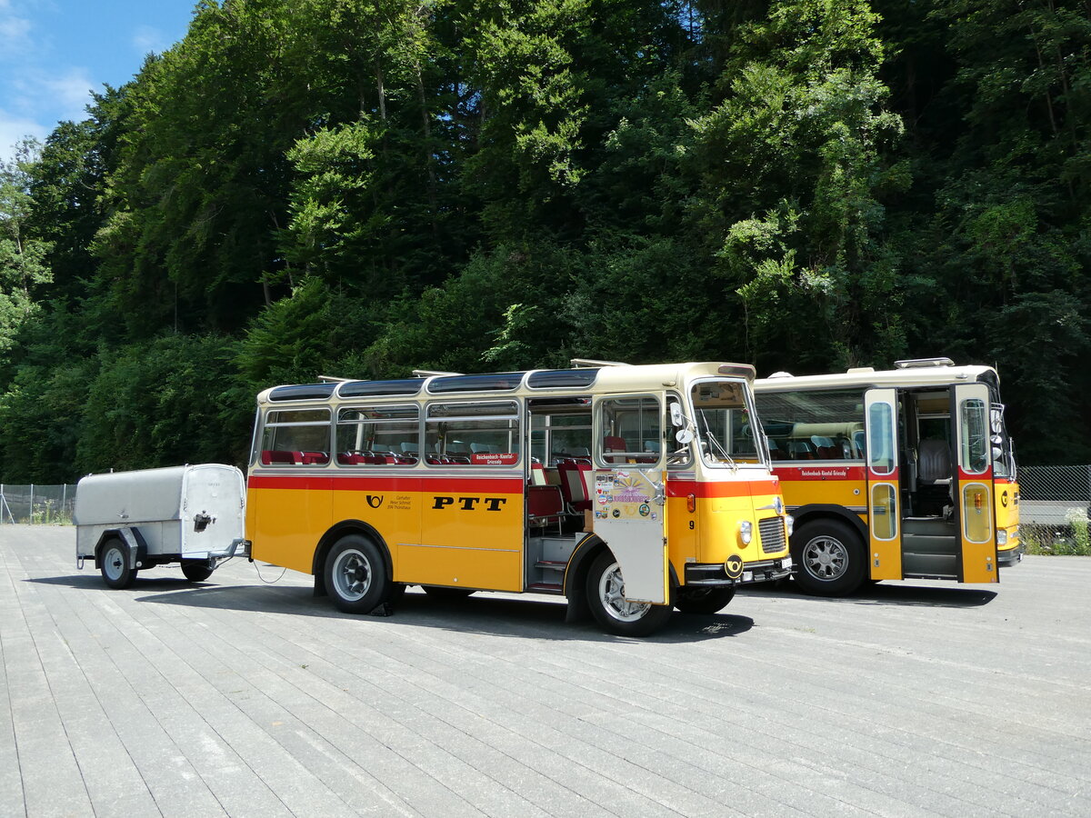 (237'580) - Schmid, Th�rishaus - Nr. 9/BE 26'105 - Saurer/R&J (ex Geiger, Adelboden Nr. 9) am 26. Juni 2022 in M�lenen, Kanderarena