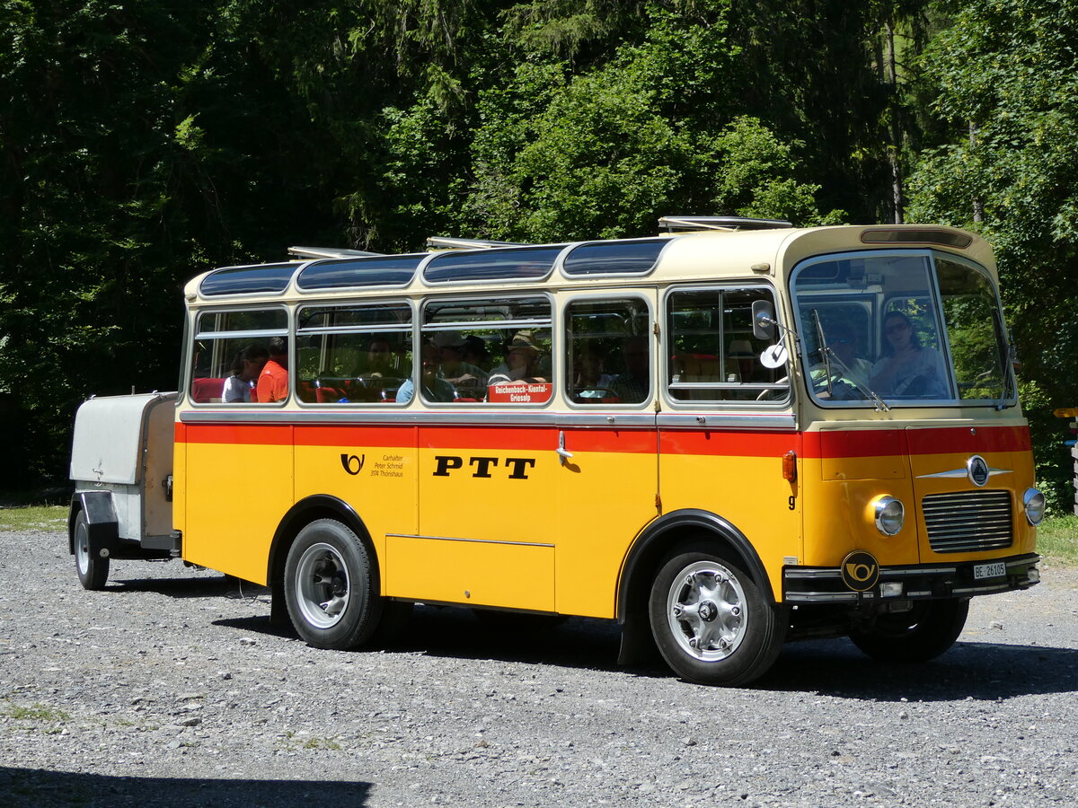 (237'609) - Schmid, Th�rishaus - Nr. 9/BE 26'105 - Saurer/R&J (ex Geiger, Adelboden Nr. 9) am 26. Juni 2022 in Kiental, Loosplattenalp