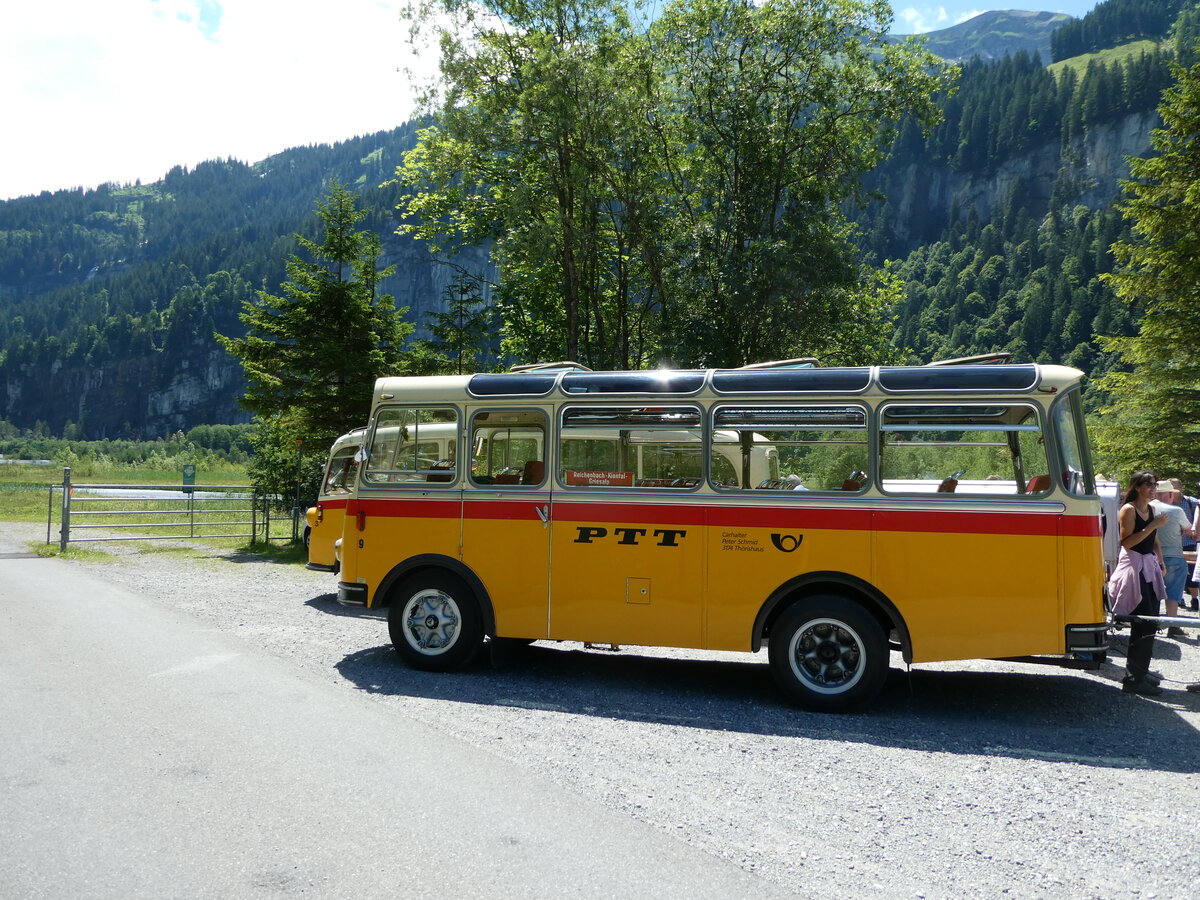 (237'622) - Schmid, Th�rishaus - Nr. 9/BE 26'105 - Saurer/R&J (ex Geiger, Adelboden Nr. 9) am 26. Juni 2022 in Kiental, Tschingelsee