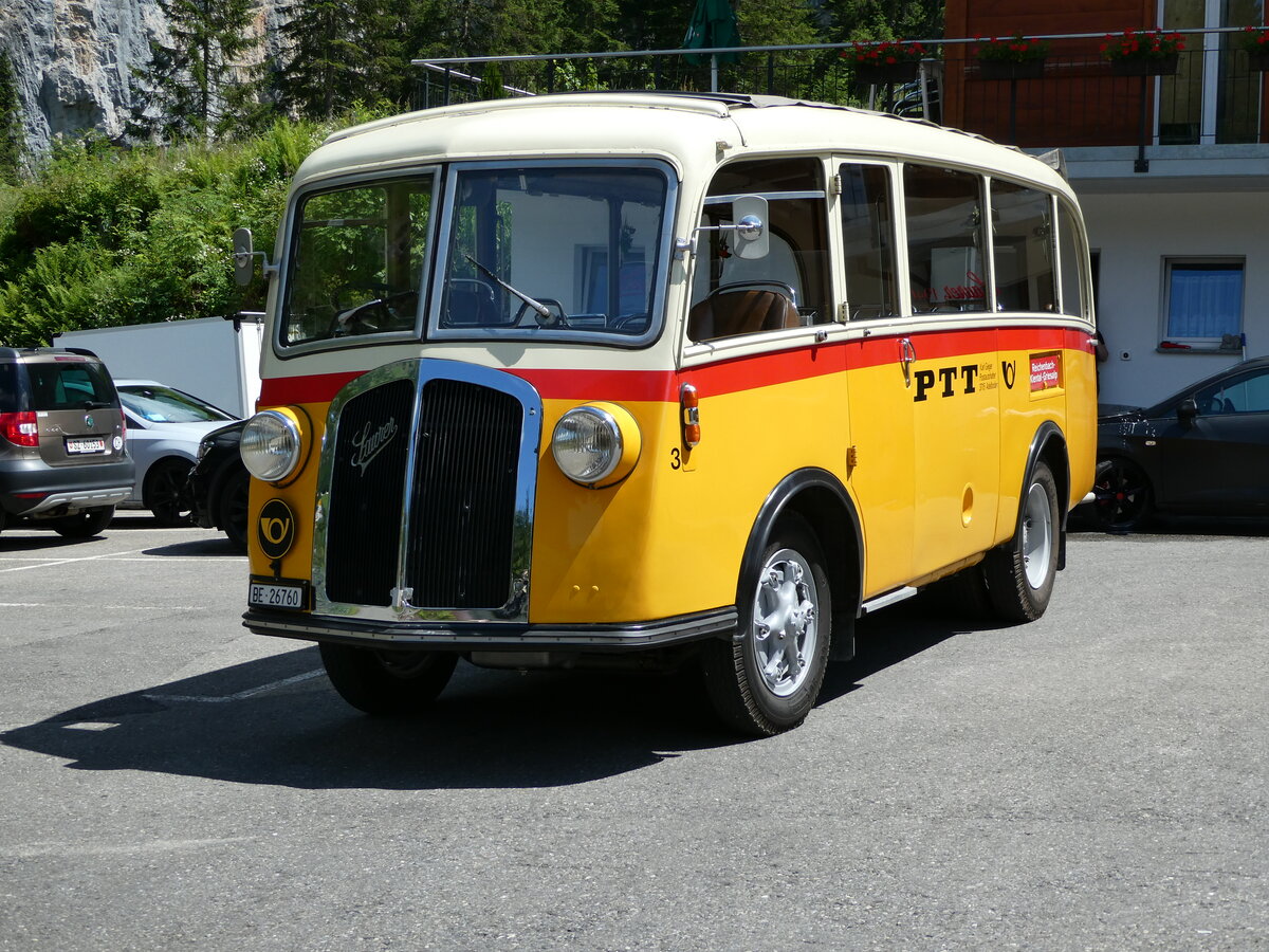 (237'644) - Schmid, Th�rishaus - Nr. 3/BE 26'760 - Saurer/Gangloff (ex Geiger, Adelboden Nr. 3) am 26. Juni 2022 auf der Griesalp