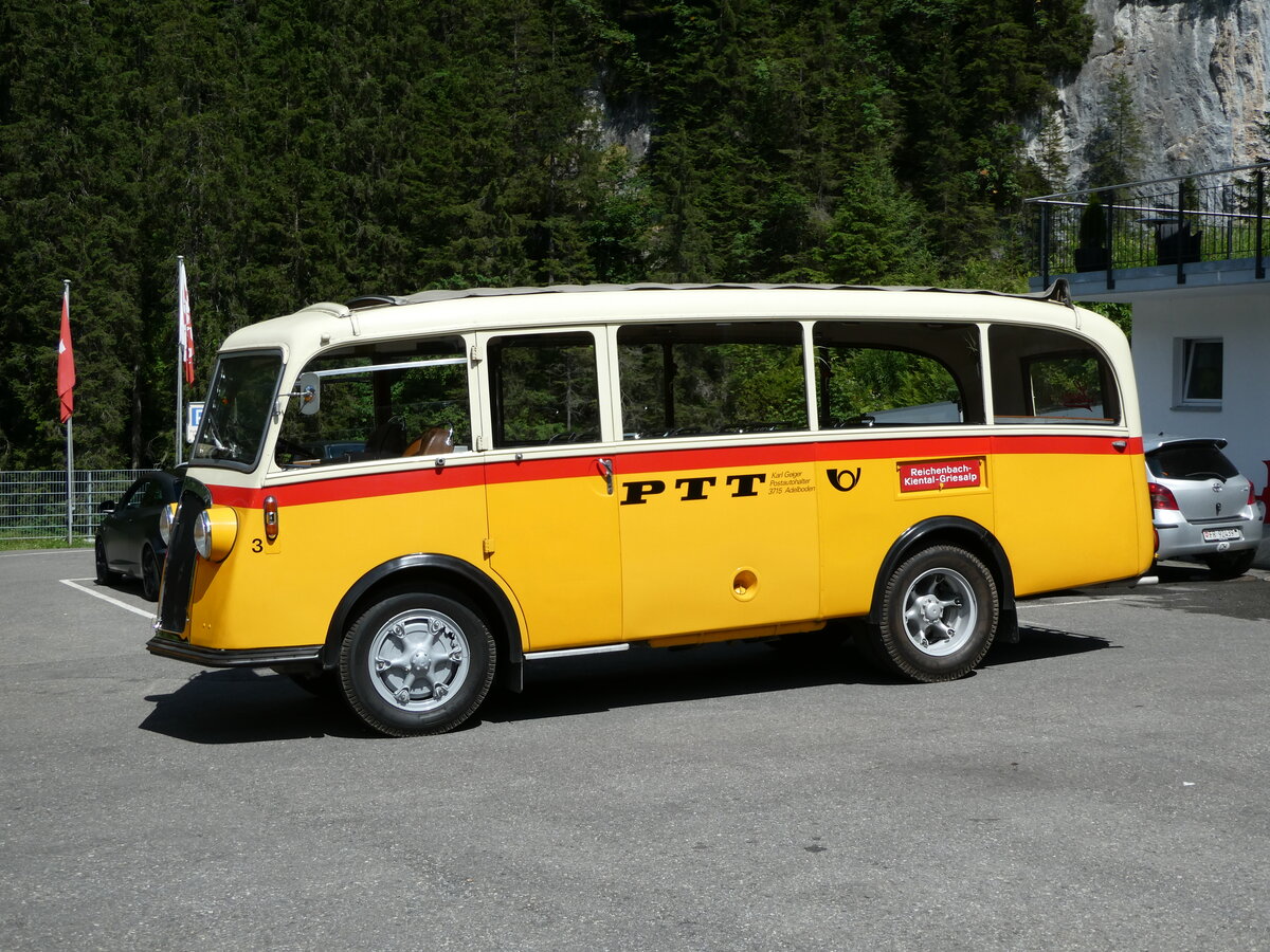 (237'647) - Schmid, Th�rishaus - Nr. 3/BE 26'760 - Saurer/Gangloff (ex Geiger, Adelboden Nr. 3) am 26. Juni 2022 auf der Griesalp