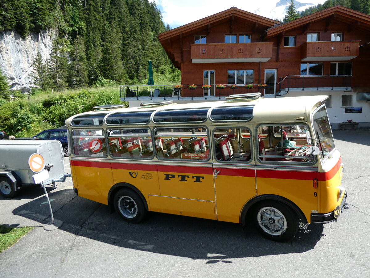 (237'656) - Schmid, Th�rishaus - Nr. 9/BE 26'105 - Saurer/R&J (ex Geiger, Adelboden Nr. 9) am 26. Juni 2022 auf der Griesalp