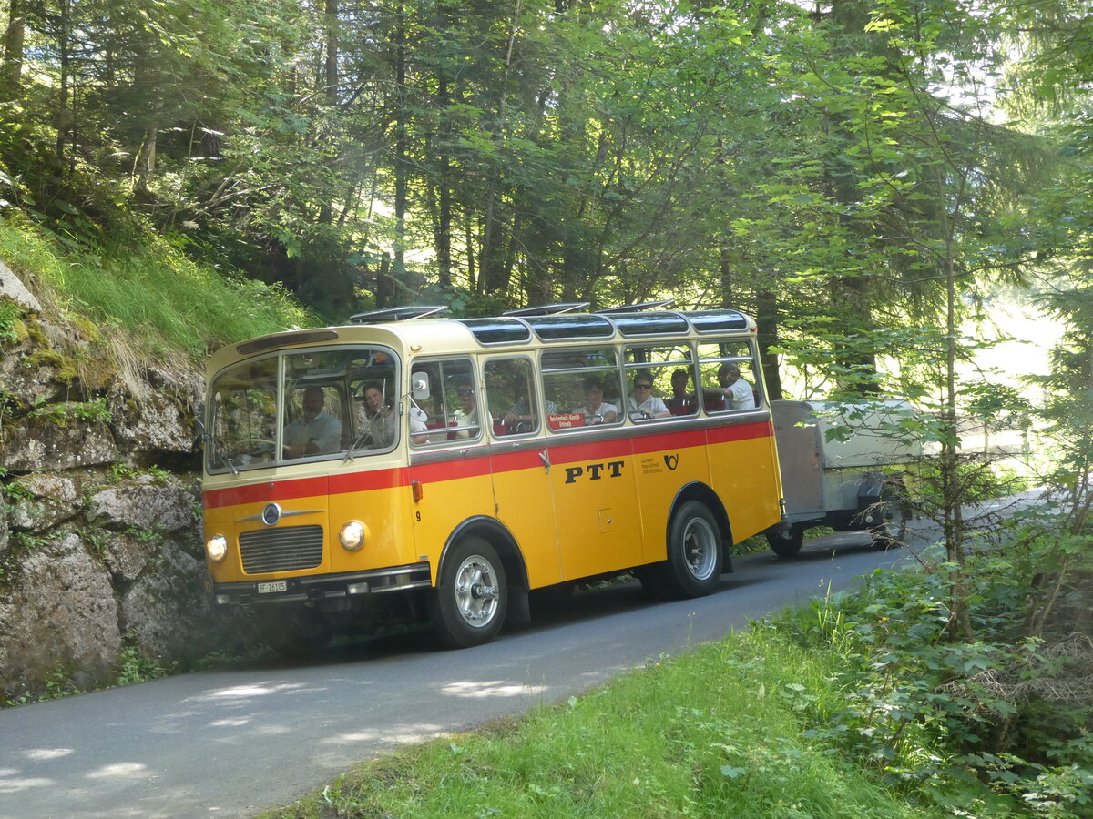 (237'677) - Schmid, Th�rishaus - Nr. 9/BE 26'105 - Saurer/R&J (ex Geiger, Adelboden Nr. 9) am 26. Juni 2022 in Kiental, Hexenkessel