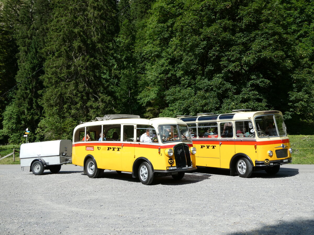 (237'707) - Schmid, Th�rishaus - Nr. 3/BE 26'760 - Saurer/Gangloff (ex Geiger, Adelboden Nr. 3) am 26. Juni 2022 in Kiental, Tschingel