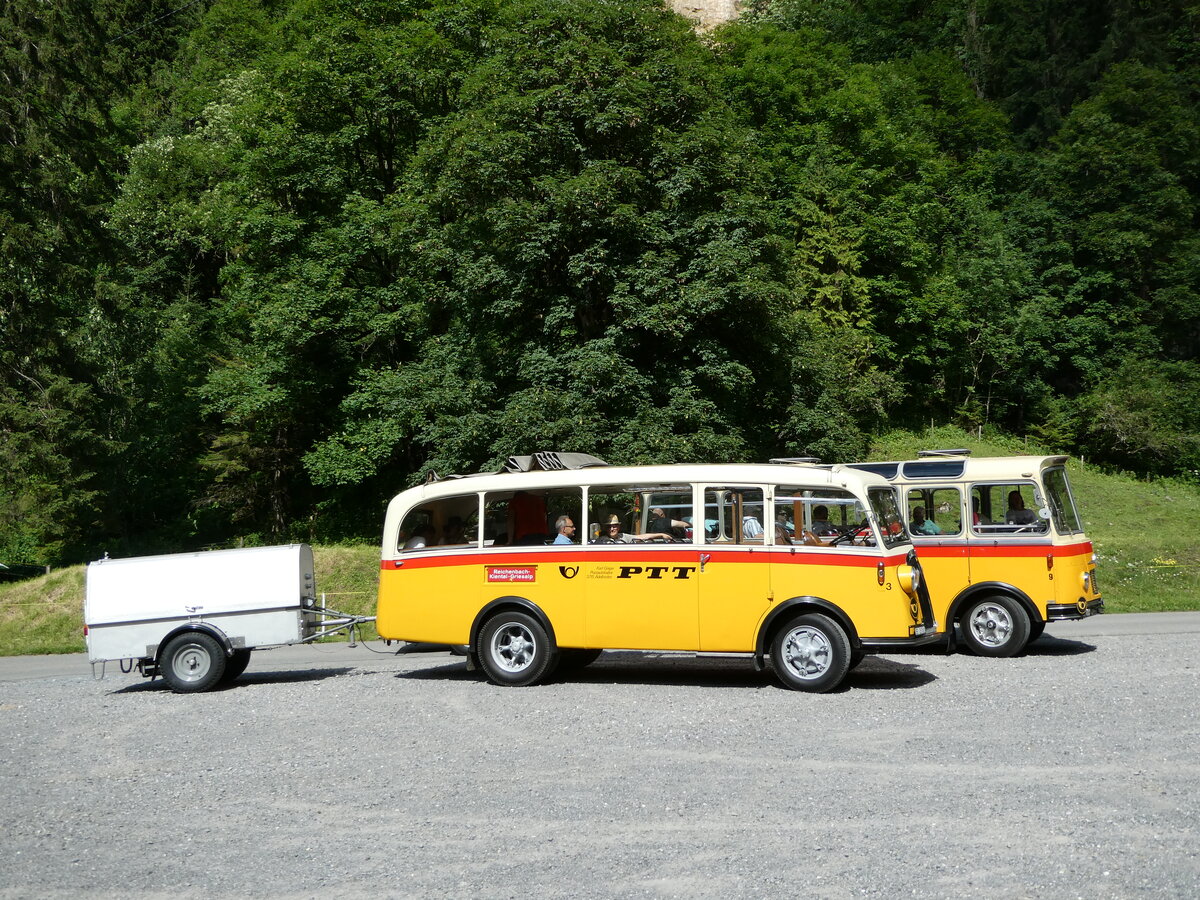 (237'712) - Schmid, Th�rishaus - Nr. 3/BE 26'760 - Saurer/Gangloff (ex Geiger, Adelboden Nr. 3) am 26. Juni 2022 in Kiental, Tschingel