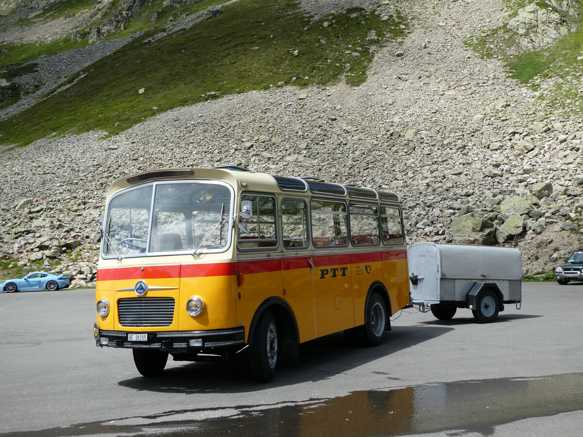 (237'978) - Schmid, Th�rishaus - Nr. 9/BE 26'105 - Saurer/R&J (ex Geiger, Adelboden Nr. 9) am 10. Juli 2022 in Susten, Passh�he