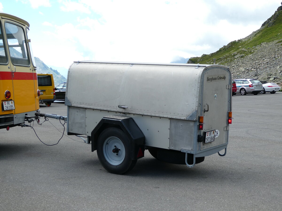 (237'987) - Schmid, Th�rishaus - BE 191'868 - Moser Gep�ckanh�nger (ex P 30'215) am 10. Juli 2022 in Susten, Passh�he