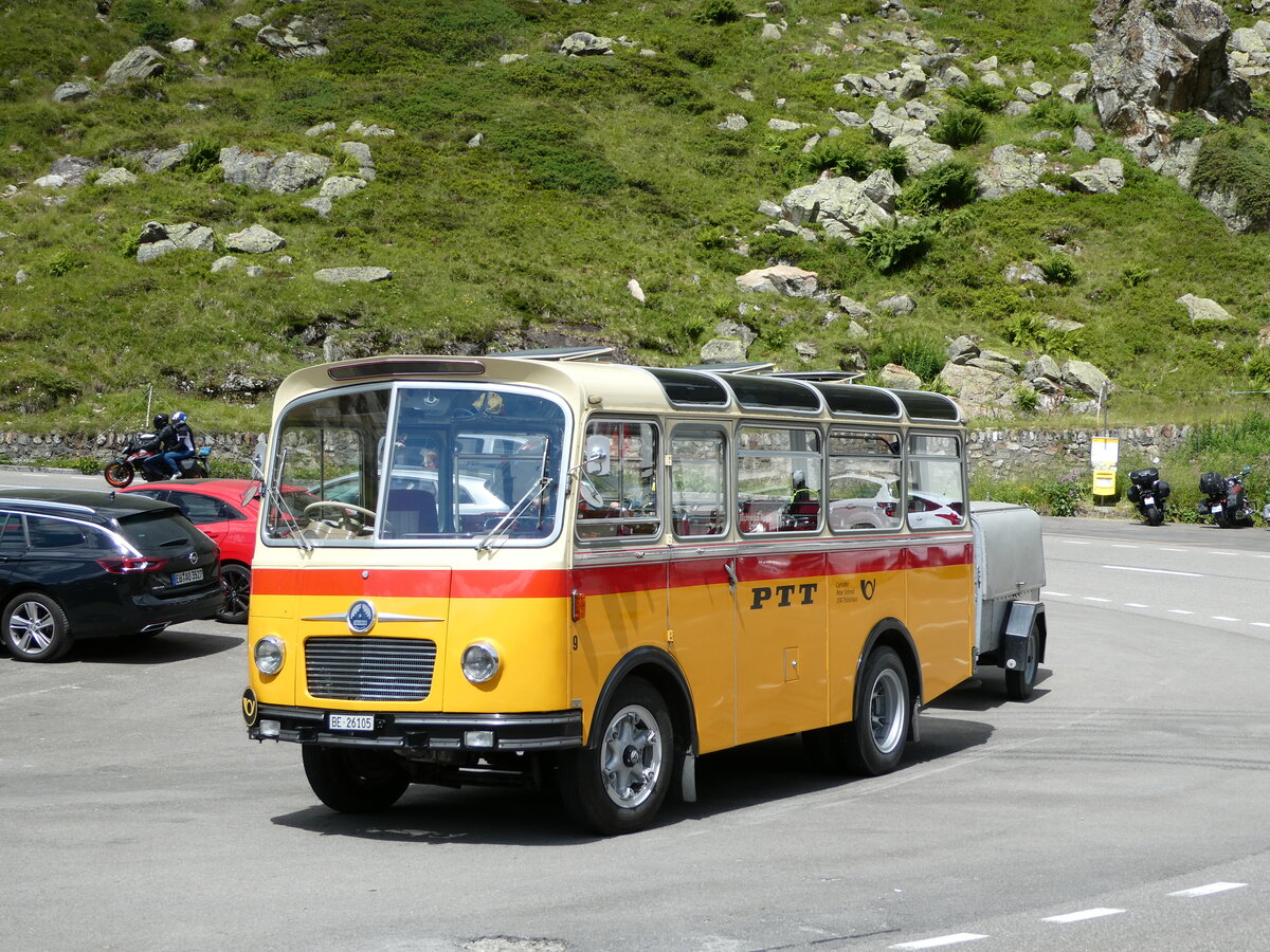 (237'989) - Schmid, Th�rishaus - Nr. 9/BE 26'105 - Saurer/R&J (ex Geiger, Adelboden Nr. 9) am 10. Juli 2022 in Susten, Steingletscher