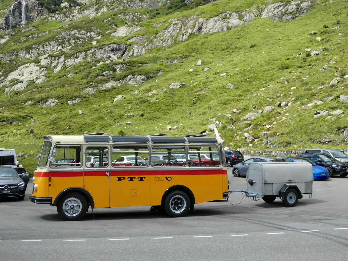 (237'991) - Schmid, Th�rishaus - Nr. 9/BE 26'105 - Saurer/R&J (ex Geiger, Adelboden Nr. 9) am 10. Juli 2022 in Susten, Steingletscher