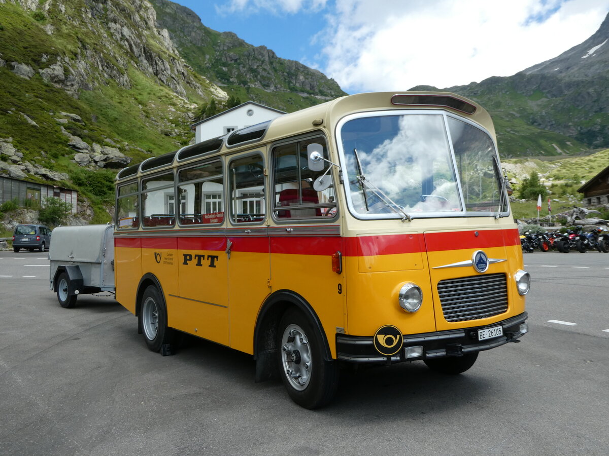 (237'992) - Schmid, Th�rishaus - Nr. 9/BE 26'105 - Saurer/R&J (ex Geiger, Adelboden Nr. 9) am 10. Juli 2022 in Susten, Steingletscher
