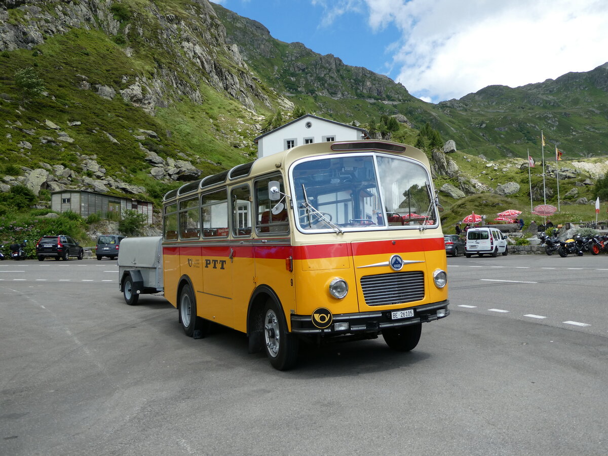 (237'994) - Schmid, Th�rishaus - Nr. 9/BE 26'105 - Saurer/R&J (ex Geiger, Adelboden Nr. 9) am 10. Juli 2022 in Susten, Steingletscher 