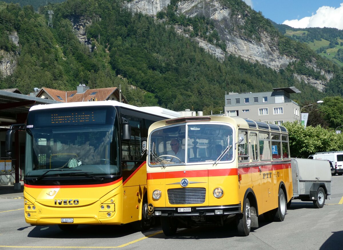 (238'001) - Schmid, Th�rishaus - Nr. 9/BE 26'105 - Saurer/R&J (ex Geiger, Adelboden Nr. 9) am 10. Juli 2022 in Meiringen, Postautostation