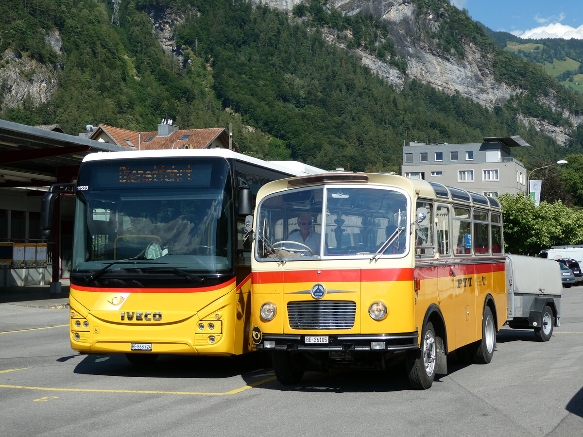 (238'002) - Schmid, Th�rishaus - Nr. 9/BE 26'105 - Saurer/R&J (ex Geiger, Adelboden Nr. 9) am 10. Juli 2022 in Meiringen, Postautostation