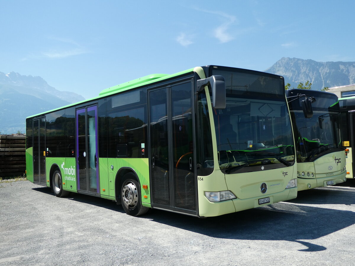 (238'131) - TPC Aigle - Nr. 654/VS 487'432 - Mercedes (ex ESKA Stiftlandkraftverkehr, D-Tischenreuth; ex Bayerische Schl�sser, G�rten + Seen, D-M�nchen) am 16. Juli 2022 in Aigle, D�p�t