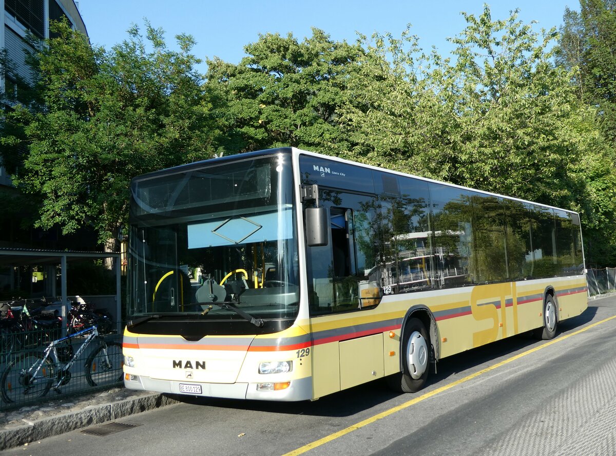 (238'198) - STI Thun - Nr. 129/BE 800'129 - MAN am 16. Juli 2022 bei der Schiffl�ndte Thun