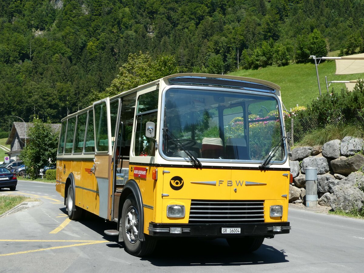 (238'237) - Wittwer, Chur - GR 16'004 - FBW/Gangloff (ex Eggenberger, M�riken; ex AVG Grindelwald Nr. 11; ex P 24'170) am 17. Juli 2022 in Kl�ntal, Rhodannenberg
